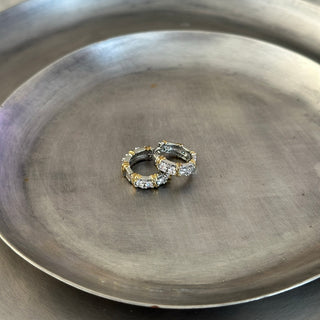 Gold Detaylı Halka Küpe (Küçük)